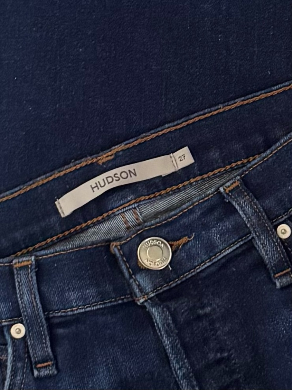 Hudson Rosie High Rise Wide Leg Jeans Poseidon Dark Wash Size 27 - Picture 6 of 8